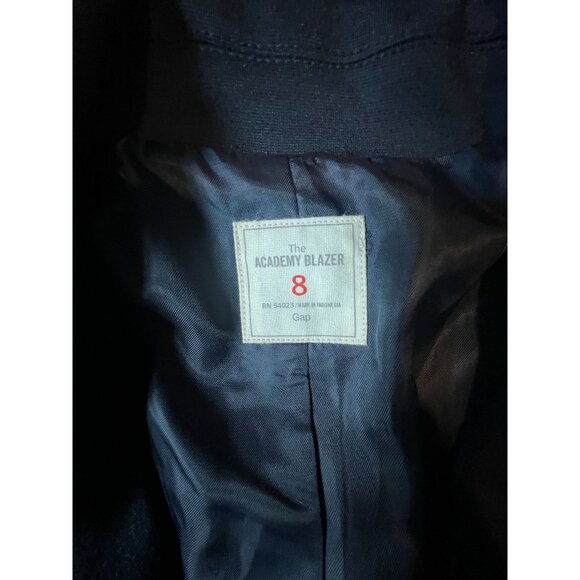 Gap The Academy Blazer Size 8 Womens Navy Black Trim Academia Preppy Corpcore - Picture 3 of 11